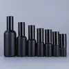 Shun código spot frasco de aceite negro esmerilado de 10 ml frasco cilíndrico de perfume de 30 ml frasco atomizador negro mate de 100 ml