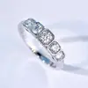 Transmisión en Vivo de Cao Shi de Anillos de Diseño Geométrico para Novias, Accesorios Diarios de Compromiso y Boda, Anillos de Moda Incrustados con Circonita