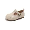 Zapatos Infantiles Estilo Nuevo Primavera y Otoño 2026 Elegantes Zapatos de Encaje para Niñas Estilo Academia Sencillo y Elegante Zapatos de Cuero de Suela Blanda Británicos