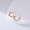 Brincos Coloridos de Zircônia com Agulha de Prata S925 Henna Transfronteiriços para Mulheres, Estilo Europeu e Americano, Geométricos de Luxo Leve, Brincos com Design Estilo Ins, Em Estoque