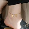 Tobillera de Titanio con Concha de Estrella de Mar y Diamante para Mujer, Anillo de Pierna Popular para Mujer, Joyería para Playa de Mujer, Cadena de Tobillera Explosiones