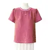 Elegante Conjunto de Verano de Manga Corta para Mamás de 40+ Elegante Top Transpirable de Brocado Iridiscente Ropa para Mujeres de Mediana Edad Camiseta Mujer