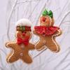 Hombre Panqueque Navideño Decoraciones Navideñas Árbol de Navidad Colgante Hombre Panqueque Muñeco de tela Hombre Panqueque de cinco estrellas