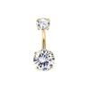 Oriente Médio mais vendido anel de umbigo dourado estilo zircônia diamante prego de umbigo fivela de umbigo joias para piercing anéis de umbigo