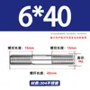 Varilla Roscada de Acero Inoxidable 304 de Doble Extremo, Varilla Roscada Extendida con Conexiones Roscadas en Ambos Extremos, Varilla de Perno Roscado, Varilla Prisionera M3-M24