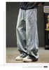 Jeans Americano Retrô Lavado de Cintura Alta Wide Leg para Mulheres, Cleanfit, Novo Estilo Primavera e Outono, Calça Longa Casual Solta