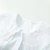 Moda de Primavera Nueva Transfronteriza Europea y Americana Estilo Europeo y Americano Cuello Camisero Elegante Camisa de Manga Larga Cómoda Popelina Blanca