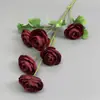Flores de Loto Artificiales Transfronterizas para Decoración de Salones de Bodas, Flores de Loto Pequeñas de 6 Cabezas para Arreglos Florales en Lugares de Boda, Flores de Seda al por Mayor