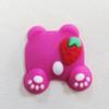 Kulomi - Oso de fresa, accesorios de goma suave para bricolaje, funda de PVC para teléfono móvil, zapatillas con agujeros, pegatina para refrigerador, parche para taza