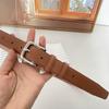 Cinturón de Cuero de Vaca Nuevo Estilo Otoño e Invierno para Mujer, Cinturón Decorativo Versátil Retro con Hebilla Plateada para Mujer, Cinturón Ancho Versátil para Jeans