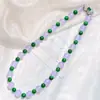 Pulsera y Collar de Jadeíta Violeta y Jadeíta Imitación Verde Imperial de Alta Calidad Set Regalo del Día de la Madre