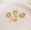 Encaje de Hoja de Loto Chapado en Oro de 14K que Conserva el Color con Pendientes Colgantes como Pendientes, Accesorios de Materiales para Joyería de Oreja de Perla Hechos a Mano
