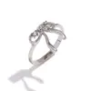 Colar de Personalidade Criativa Transfronteiriço Europeu e Americano Aço Inoxidável Banhado a Ouro 18K Pingente Doce de Laço com Strass Brincos Anel