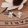 Brincos de Flores Flash Diamante Pérola Estilo Mercado Noturno Coreano Feminino Amor Geométrico Diamante Joias Brincos