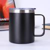 Taza de oficina transfronteriza de 12 oz con asa, taza térmica de doble capa de acero inoxidable 304, taza portátil para exteriores
