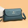 Textura de Cuero Genuino Gran Capacidad Bolso de Hombro Cruzado para Mujer Bolso Cuadrado con Relieve de Hoja Multicapa Moda Nuevo Transfronterizo