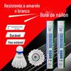 Pacote Preciso com 12 Bolas de Badminton de Fibra com Cabeça de Nylon para Entretenimento Durável Amarelo e Branco [L-6000 Super Durável]