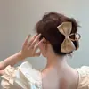 Pinza para el pelo con forma de lazo estilo Ciervo Blanco para Mujer, Pasador Grande Coreano para la Parte Trasera de la Cabeza, Pinza para el Pelo Tiburón de Alta Gama y Elegante