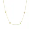 Moda Estilo Coreano Lujo Ligero Simple Flor de Cuatro Pétalos Incrustada con Diamantes Colgante Cadena Chapada en Oro Joyería de Acero Inoxidable Collar para Clavícula