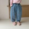 2026 Nova Primavera e Outono Calça Jeans Longa Macia Infantil Unissex Roupas Infantis Calça Curva Calça Casual de Bebê