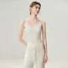 Suéter de Cachemira Nuevo Otoño e Invierno para Mujer, Adelgazante, Control de Abdomen, Camisola de Cuello en V, Sin Mangas, Tejido de Punto, Capa Base