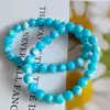 Pulsera de Piedra Ojo de Gato de 8 mm con Diseño Bicolor Graduado Transparente Hielo, Pulsera de Piedra Shoushan con Cuentas de Vidrio, Joyería Suave que se Envuelve Alrededor del Dedo