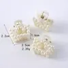 Presilha de Garra Pequena Pérola Vintage Estilo Francês para Mulheres, Presilha Tubarão da Moda com Toque de Luxo, Acessório de Cabelo Estilo Coreano e Japonês
