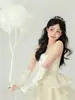 Novo tema de sessão de fotos em estúdio vibe cremosa estilo coreano roupa de sessão de fotos de aniversário de menina doce