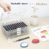 Caja Acrílica para Marcadores, Caja de Papelería de Lujo Ligero y Gama Alta, Se Puede Usar como Caja de Empaque para Bolígrafos Acrílicos, Caja de Plástico Transparente
