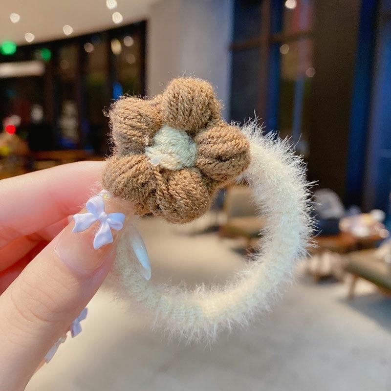 新款咖色花朵头绳