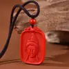 Pingente de Guanyin de Cinábrio Mineral Cru com Alto Teor de Areia Dourada Roxa, Adequado para Homens e Mulheres em Seu Ano Zodiacal, Presente de Colar Venda por Atacado