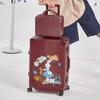 Mala Trolley de 20/ 28 polegadas para Homens e Mulheres, Estrutura de Alumínio, Zíper com Senha, Mala de Couro Moderna para Bordo