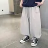 Pantalones Largos Casuales de Verano con Estampado de Letras Elegantes para Niños Mayores Tongku 2026, Pantalones Ligeros Versátiles a Prueba de Mosquitos para Niños