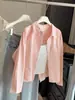 Camisa Larga de Algodón Lavado Única y Súper Elegante para Mujer, Nuevo Diseño Popular Primavera 2026 con Abertura Trasera Top Chaqueta