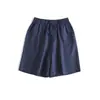 Shorts de Pierna Ancha 100% Lino Estilo Old Money, Versátiles para el Trabajo, Cintura Elástica Artística, Shorts Rectos Holgados para Mujer, Verano 26