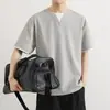 Camiseta Falsa de Dos Piezas de Manga Corta 2026 Verano Nuevo Estilo para Hombre de Gama Alta Doble Capa Cuello Redondo Holgada Casual Top de Media Manga