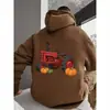 Sudadera con Capucha Transfronteriza con Estampado de Calabaza y Tractor Estilo de Moda Amazon Deseo Venta al por Mayor Amarillo