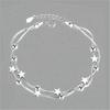Pulsera de Amor Yihua Seiko Estrella Clásica de Cinco Puntas Cuentas Redondas Cuadradas Pulsera de Plata Pulsera de Corazón de Amor de Doble Línea