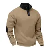 25 Cruzacruce Temu Europeo y Americano Primavera y Otoño Nuevo Color Bloqueado Forro Polar Peso Pesado Cuello Alto Jersey Manga Larga Sudadera para Hombre