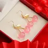 Pendientes de Ganchillo Fruta Cereza Estilo Chica Dulce Coreana, Sensación de Lujo Ligero y Gama Alta, Estilo Dulce y Fresco, Pendientes Exquisitos y Únicos