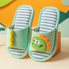 Pantuflas de lino de dinosaurio para niños, de mujer, primavera y otoño 2002, para las cuatro estaciones, casa, suela suave, dibujos animados, para padres e hijos, de algodón y lino, venta al por mayor