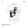 Camiseta Unisex de Manga Corta Algodón Puro Pesado Estampado de Personaje Abstracto Marca de Moda Ajuste Holgado Comercio Exterior Transfronterizo Top Venta al por Mayor