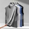 Chaleco de Seda de Hielo para Hombre, Moderno, Delgado, Transpirable, de Secado Rápido, Deportivo, Casual, Chaleco Ancho, Ropa Exterior, Camiseta sin Mangas de Cuello Redondo para Hombre, Verano