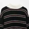 Novos Produtos Primavera 2026 Moda de Rua Casual Europeia e Americana Roupas Femininas Malha Listrada Gola Polo W03 7060