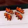 Brincos de Tarraxa com Flor de Zircônia e Franja em Gota Colar Corrente para Clavícula Estilo Corte de Luxo Leve Conjunto de Joias Exquisito para Mulheres