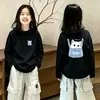Camiseta de Algodão Puro com Manga Longa para Meninas 2026 Nova Coleção Primavera/Outono Top Estampado Fofo Infantil Camada Base Versátil para Meninas