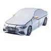 Capa de inverno universal para para-brisa dianteiro de carro, anti-neve, anti-geada, protetor solar, proteção solar e isolamento térmico (meia capa de carro)