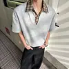 Estilo Americano Falso Duas Peças Manga Curta Casual Xadrez Patchwork Verão Meia Manga Camisa Polo Xadrez Color Blocking Decote V Camiseta Casual Tendência