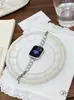 Adecuado para S11 Apple Watch Correa de Metal para Reloj iWatch Forma de Corazón Aleación de Perla Correa de Reloj de Liberación Rápida
