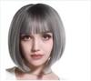 Peluca europea y americana cabello corto lacio aire flequillo cabeza de onda moda hebilla interna corto micro rizo botón red para el cabello set fabricantes mayoreo